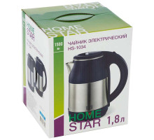 Чайник электрический Homestar HS-1034 черный нерж.ст. диск 1,8 л 1500 Вт