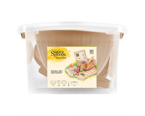 Набор для пикника SE181212005 Sugar&Spice Vanilla на 4 персоны (14 предметов) латте