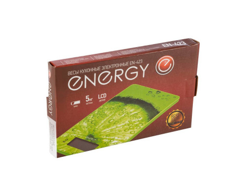 Весы кухон. электр. EN-423(101227) Energy "Лайм" м.вес-5кг. стекло зеленый