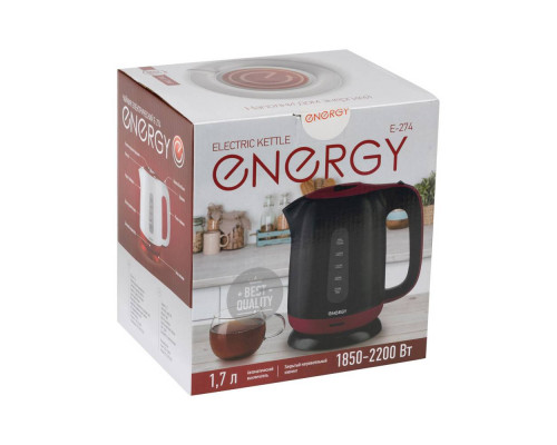 Чайник электрический Energy E-274 164078 1,7л спираль 2200Вт пластик белый
