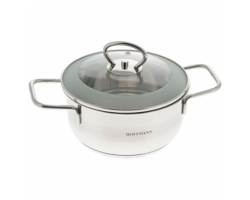 Кастрюля НМ5316 HoffMann 1,6л. 3-х сл. капс. дно нерж.ст