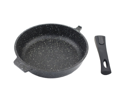 Сковорода ALTEI Granit Perfection black 02-2450-100 24см алюминий гран. ручка съемная чёрный
