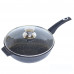 Сковорода ALTEI Granit Perfection black 02-2850-210 28см алюминий гран. крышка стекло чёрный