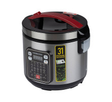 Мультиварка Homestar 105383 (HS-2031), 900Вт, 5л, электр. упр., 31 прогр., нерж. ст., серебр.
