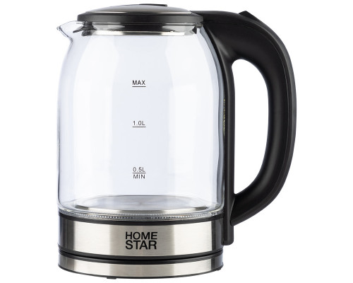 Чайник электрический Homestar HS-1042 105222 1,8л стекло 1500Вт черный