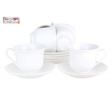 Чайный сервиз КОРАЛЛ Классика NKY12-L-WN 12пр. 0,2л керамика белый