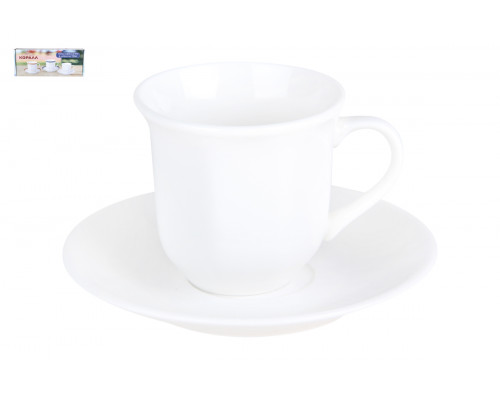 Кофейный сервиз КОРАЛЛ Классика NBJ12-S-WN 12пр. 0,1л керамика белый