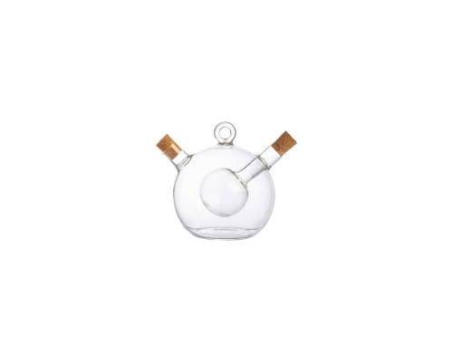 Бутыль для масла и уксуса Mallony OLIVA 105013 0,35/0,05л 10,9х10,7см стекло крышка дерево прозрачны