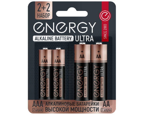 Батарейка алкалиновая ENERGY Ultra LR6/4B (АА) 104981 4шт