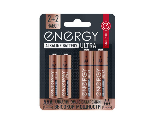 Батарейка алкалиновая ENERGY Ultra LR6/4B (АА) 104981 4шт