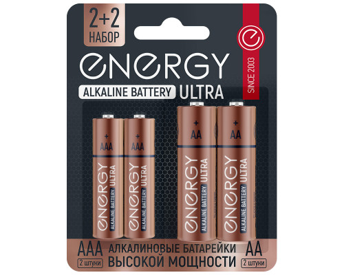 Батарейка алкалиновая ENERGY Ultra LR6/4B (АА) 104981 4шт