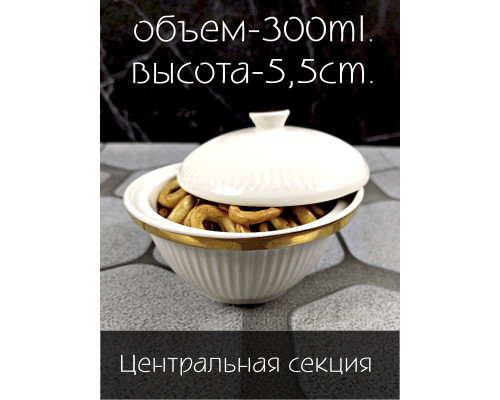 Менажница LENARDI 133-285 30,5см ЭЛЛАДА на вращающейся подставке в под.уп. Фарфор