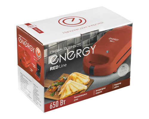 Сэндвич-тостер EN-272(105371) ENERGY 650Вт пластик красный