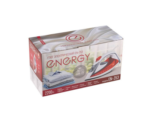 Утюг Energy EN-353 бел.-красный 2200 Вт тефлон.покр. пар самоочистка