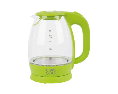 Чайник электрический Homestar HS-1012 зеленый стекло диск 1,7 л 2200 Вт