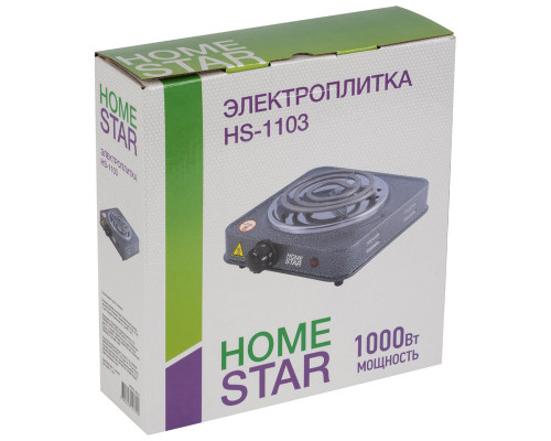 Электроплитка 1комф. HS-1103(003046) Homestar 1000Вт спираль серый