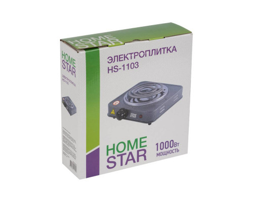 Электроплитка 1комф. HS-1103(003046) Homestar 1000Вт спираль серый