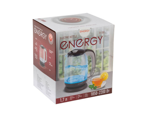 Чайник электрический Energy E-281 164116 1,7л стекло/пластик 2200Вт