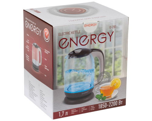 Чайник электрический Energy E-281 164116 1,7л стекло/пластик 2200Вт