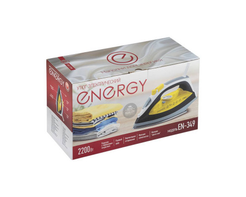 Утюг Energy EN-349 черн.-желт. 2200 Вт тефлон.покр. пар самоочистка
