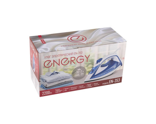 Утюг Energy EN-353 син.-белый 2200 Вт тефлон.покр. пар самоочистка