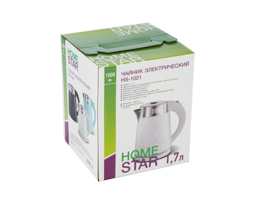 Чайник электрический Homestar HS-1021 102760 1,7л нерж сталь 1500Вт двойной корпус