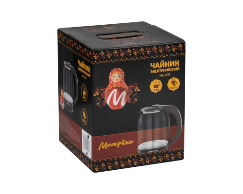 Чайник электрический Матрена МА-007 105225 1,8л пластик/стекло 1500Вт