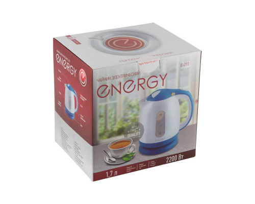 Чайник электрический Energy E-293 005212 1,7л пластик 2200Вт бел-голуб.