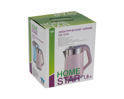 Чайник электрический Homestar HS-1019 005967 1,8л нерж. сталь 1500Вт голубой