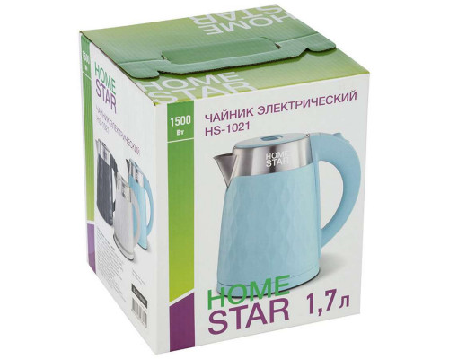 Чайник электрический Homestar HS-1021 102761 1,7л пластик 1500Вт голубой