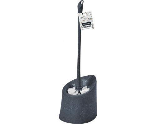 Ёршик с подставкой SC340711026 Spin&Clean Stone темный камень
