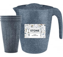 Набор для напитков Sugar&Spice STONE (Кувшин 1,9л+3 стакана 0,35л) темный камень