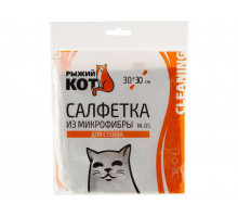 Салфетка для стекла M-05(310227) Рыжий кот 30х30см. микрофибра