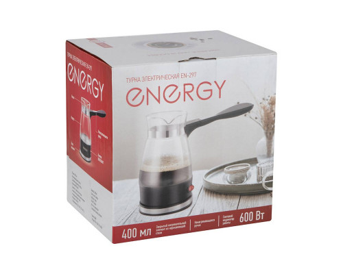 Турка электрическая Energy EN-297 106199 600Вт пластик/стекло чёрный