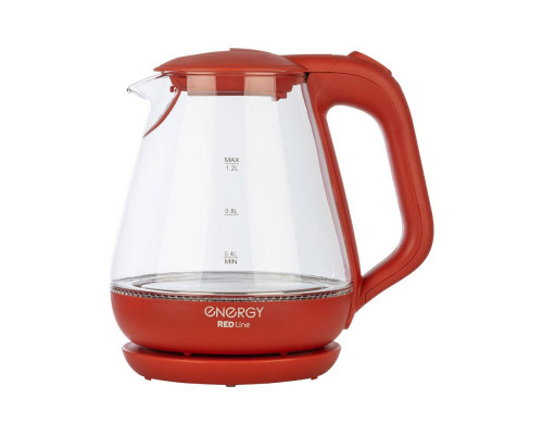 Чайник электрический Energy E-205 164144 1,2л стекло 1650Вт красный