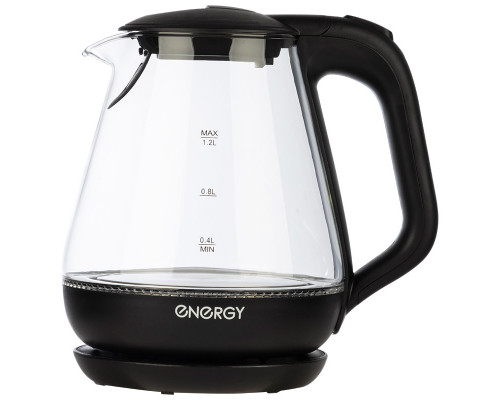 Чайник ENERGY E-205 (1,2 л)  стекло, пластик цвет черный
