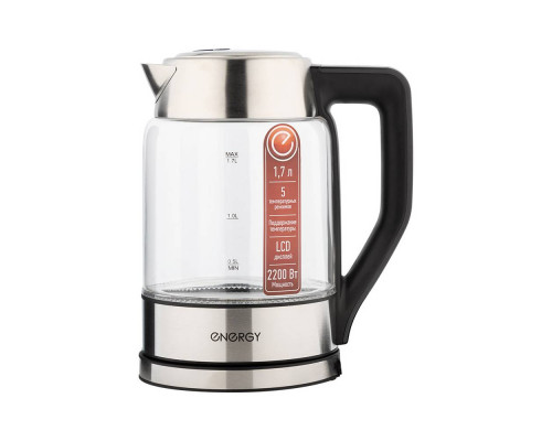 Чайник электрический Energy E-207T 164147 1,7л стекло 2200Вт