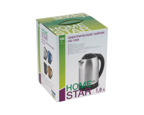 Чайник электрический Homestar HS-1009 002996 1,8л нерж. сталь 1500Вт синий