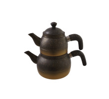 Заварочный чайник Hascevher Mini SCYCLK0001001 0,6/1,2л алюм. гран. покр. черный