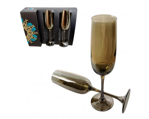 Фужеры набор GLASSTAR Шоколад RNCH8162 0,17л 3пр. стекло корич.