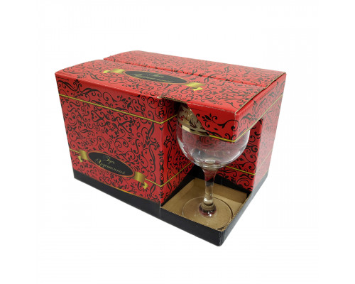Бокалы для вина набор Богемия MS411/01 6 0,26л 8,5х16см стекло с декор подарочная