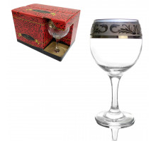 Бокалы для вина набор Богемия MS411/01 0,26л 6пр. стекло с декор