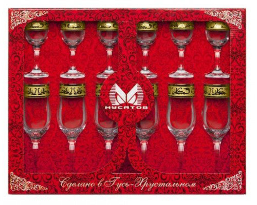 Фужеры+рюмки Богемия MS160+134/01 12пр. стекло с декор