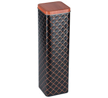 Банка для сыпучих продуктов Mallony "CLASSICO NERO" 105052, 8,5×8,5×30 см, жесть, квадр.