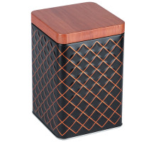 Банка для сыпучих продуктов Mallony "CLASSICO NERO" 104873, 10,5×10,5×16 см, жесть, квадр.