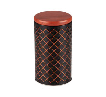 Банка для сыпучих продуктов Mallony "CLASSICO NERO" 104872, 10,5см, жесть, черн./красн., декор.