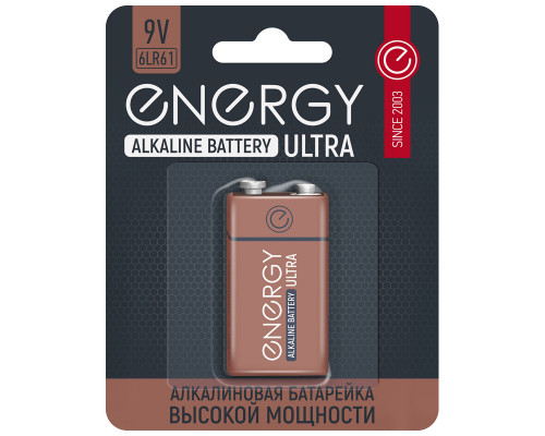 Батарейка алкалиновая Energy Ultra 6LR61/1B