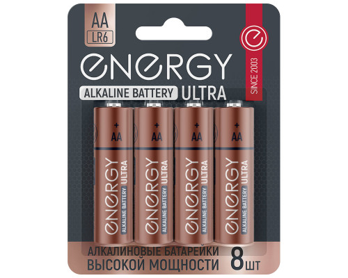 Батарейка алкалиновая Energy Ultra LR6/8B (АА)