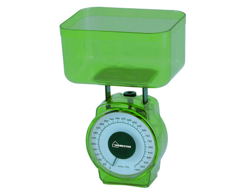 Весы кухонные механические HOMESTAR HS-3004М, 1 кг, цвет зеленый