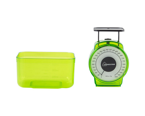 Весы кухонные механические HOMESTAR HS-3004М, 1 кг, цвет зеленый